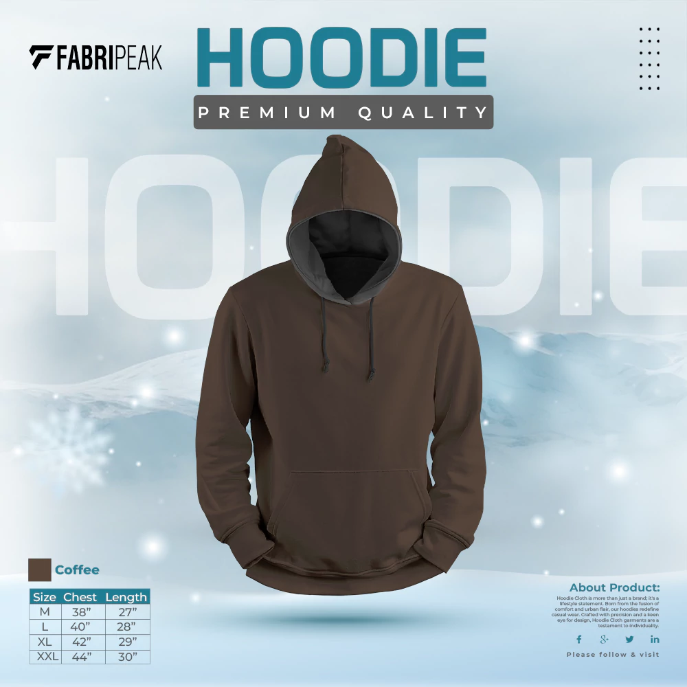 Solid Coffee Fabripeak Premium Hoodie