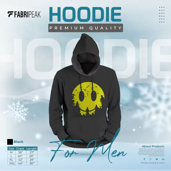 Happy Moon Smiling Fabripeak Premium Hoodie DTF 350gsm