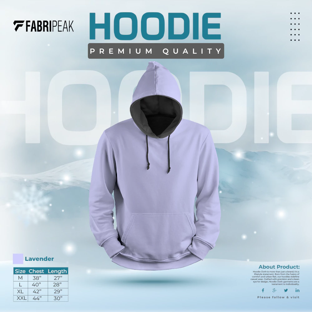 Solid Lavender Fabripeak Premium Hoodie