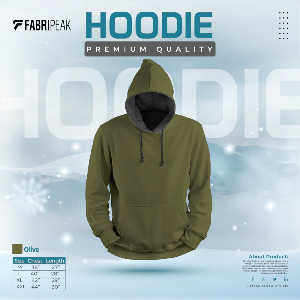 Solid Olive Fabripeak Premium Hoodie