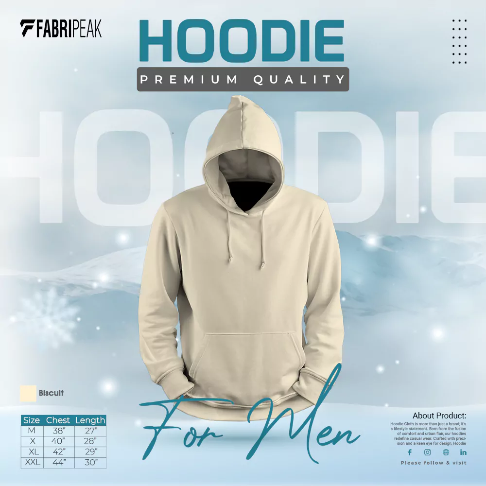 Solid Light Biscuit Fabripeak Premium Hoodie