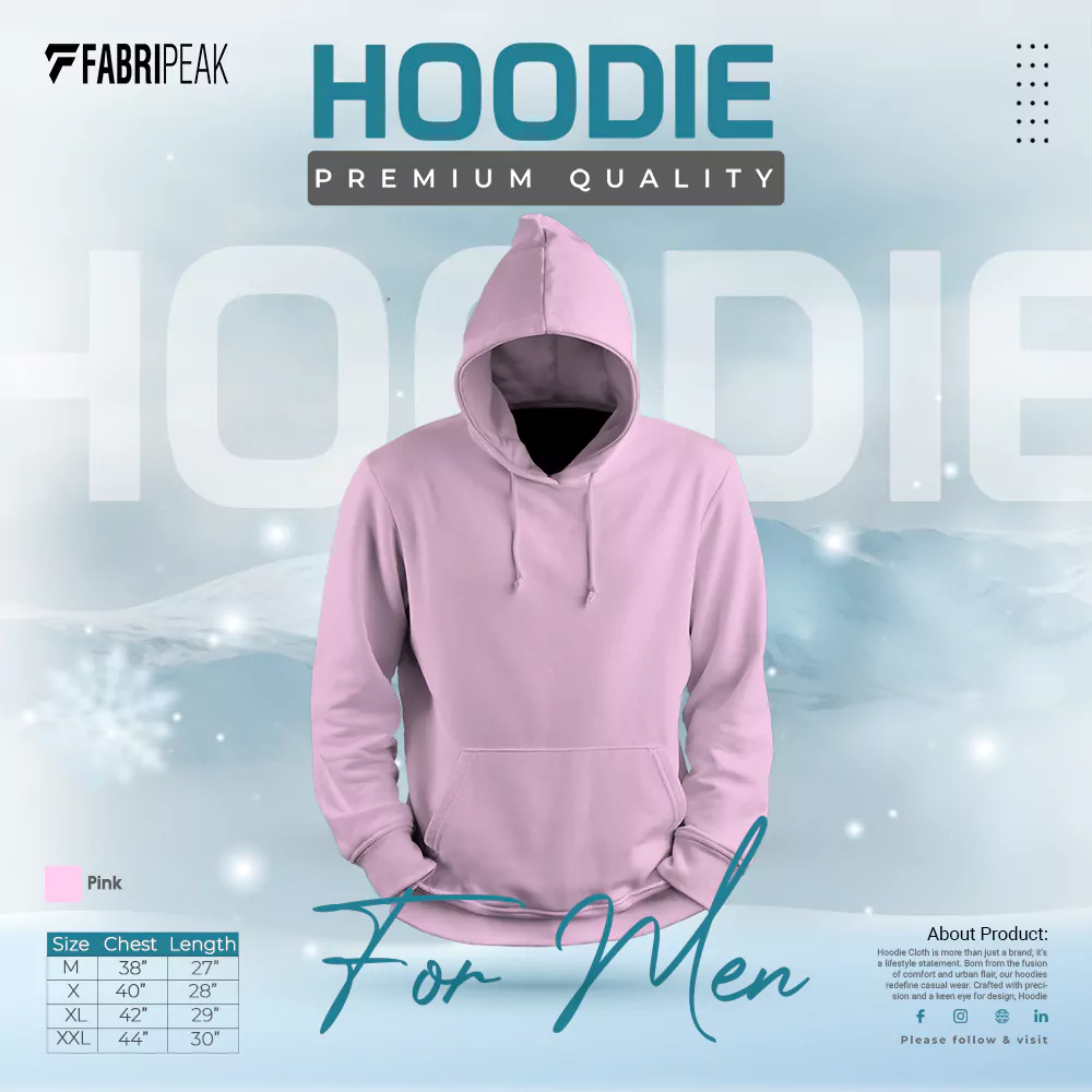 Solid Pink Fabripeak Premium Hoodie